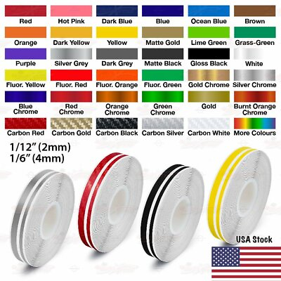 #ad 1 2quot; Roll Vinyl Pinstriping Pin Stripe Double Line Car Tape Decal Stickers 12mm $9.95