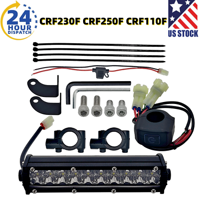 #ad For Honda CRF230F CRF250F CRF450X 450 110F LED Headlight Light Bar Kit Dirt Bike $24.79