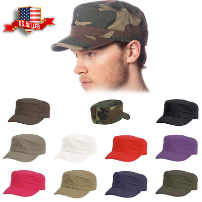 #ad Fitted Military Hat Army Cadet Patrol Castro Cap Golf Driving Summer Castro $13.99
