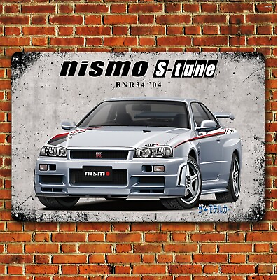 #ad Nissan Gtr Nismo S tune Car Metal Poster 20x30cm 8x12in Garage Tin Sign $14.90