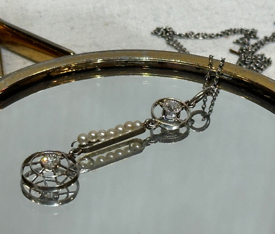 Platinum Diamond Necklace 2.62g Fine Jewelry 18quot; Lobster Clasp $349.95