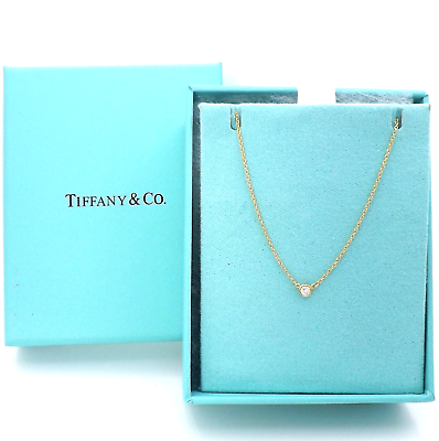 #ad Tiffany Elsa Peretti 18k Gold Diamonds By The Yard Single Pendant Necklace NIB $935.75