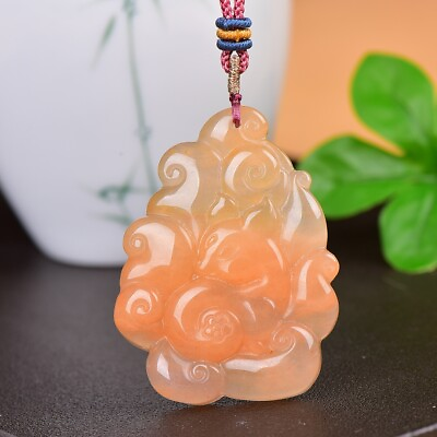 #ad China Jade Hand Carving Animal Mythical Creatures Nine tailed Fox Pendant金丝玉 $18.00