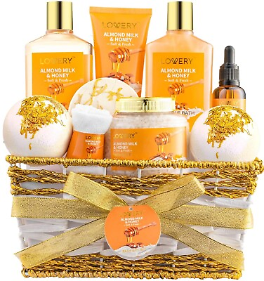 #ad Gift Basket For Women – 10 Pc Almond Milk amp; Honey Beauty amp; Personal Care Set $19.99