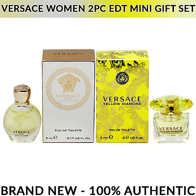 #ad #ad Versace Women Mini Gift Set of Eros Pour Femme amp; Yellow Diamond EDT 5ml NEW $17.99