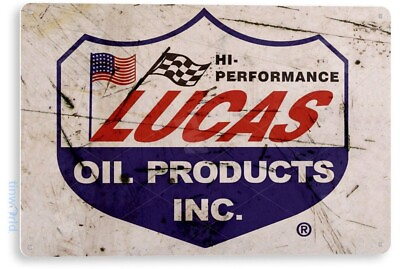 #ad Lucas Oil Sign Gas Station Garage Auto Shop Retro Tin Sign B237 $10.25