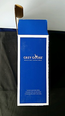 10 Grey Goose Bar 3 pc New Shaker with frosted glass and strainer and shot glass $519.50
