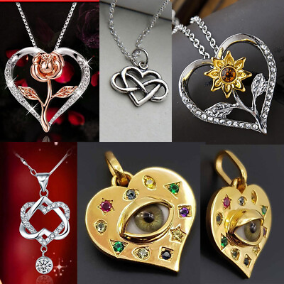 5 Style Fashion Heart Silver Gold Necklaces Pendants Wedding Women Jewelry Gift C $0.99