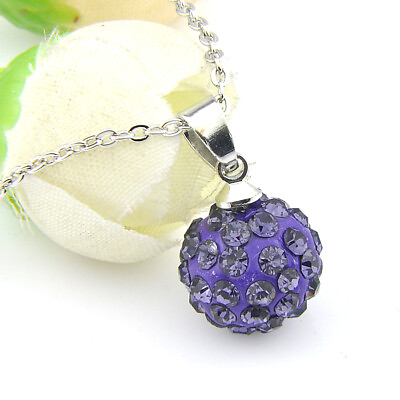 Dazzling Holiday Gift Natural Purple Amethyst Gesmtone Silver Necklace Pendants $5.88
