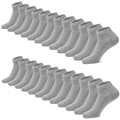 #ad 3 12 Pairs Mens Plain Solid Cotton Sports Ankle Athletic Socks Low Cut Size 9 13 $6.99