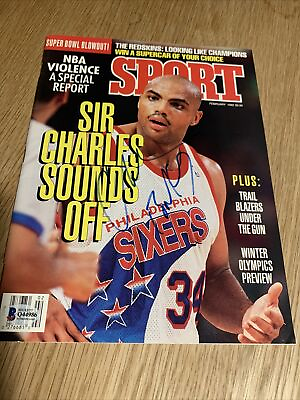 #ad Charles Barkley ‘Chuck’ Signed Sports Illustrated Magazine Beckett Authentic GBP 108.99