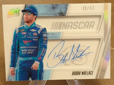 #ad 2019 Prime Number On Card Auto Silver 43 Bubba Wallace $29.99