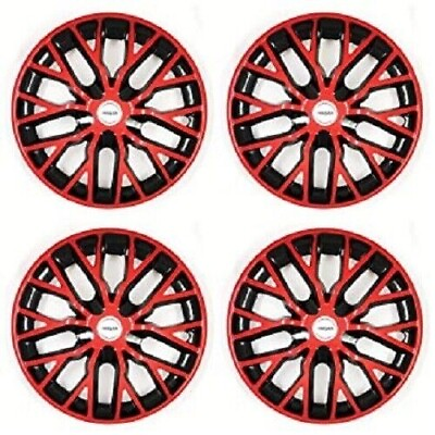 #ad Fit for Red Black Wheel Cover 15 Inch for VW Polo Set of 4Pc Press Fitting $94.34