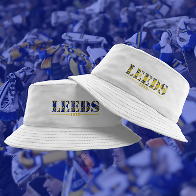 #ad LEEDS 96 Football LUFC Leeds United Navy and Black Bucket Fishing Hat GBP 12.99