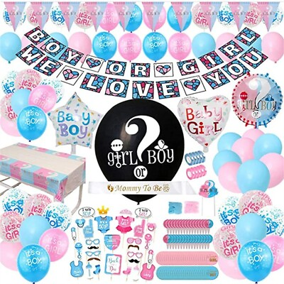 #ad #ad 111 Pieces Gender Reveal Party Supplies Kit Boy or Girl Party Decorations USA $24.99