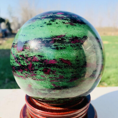 #ad 7.09LB Natural Red and Green Ball Quartz Crystal Sphere Reiki Healing $235.00