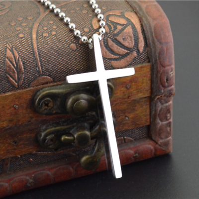 #ad #ad Stainless Steel Cross Necklace Men Womens Simple Jewelry Cross Chain Easter Days $7.99