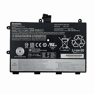 #ad Genuine 34WH 45N1751 Battery For Lenovo ThinkPad Yoga 11E Series 45N1749 45N1750 $29.99