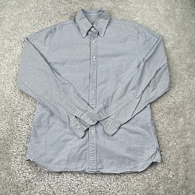 #ad Brooks Brothers Shirt Mens 15.5 34 Blue Long Sleeve Button Down USA Made Soho $34.97