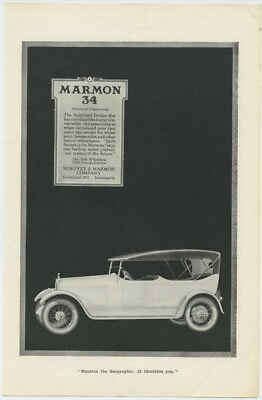 #ad Marmon 34 Wider Seats Deeper Sides 1918 Vintage Ad $8.50