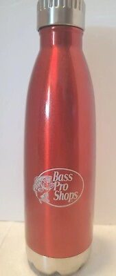 #ad Bass Pro Shop Stainless Water Bottle Red Sparkle $15.00