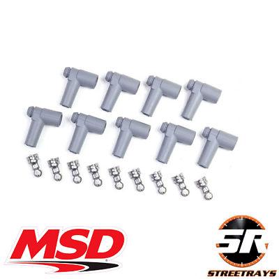 #ad MSD Ignition 8849 HEI Distributor Boots Terminals Grey Set of 9 Right angle 90 $30.00