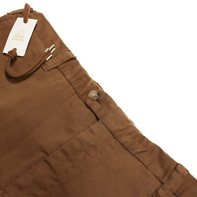 #ad Sam Malouf NWT Cotton Blend Chinos Casual Pants Size 58 42 US In Brown $199.99