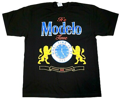 MODELO TIME T shirt Mexico Cerveza Mexican Beer Men#x27;s Tee 100% Cotton New $19.76