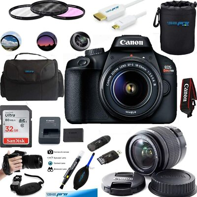 #ad Canon EOS 4000D Rebel T100 18MP Digital SLR Camera 18 55mm Lens ESSENTIAL KIT $379.00