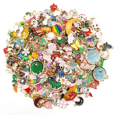 #ad Mix Styles 20 30 50pcs Jewelry Making Charms Golden Enamel Plated Pendant $13.49