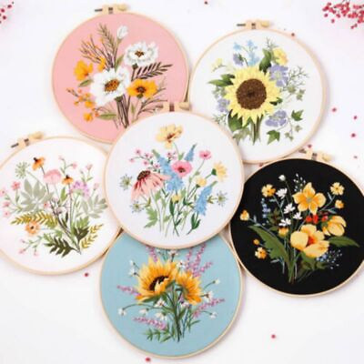 #ad Embroidery Cross Stitch Kit Beginners Handmade DIY Craft Floral Pattern Decors $6.99