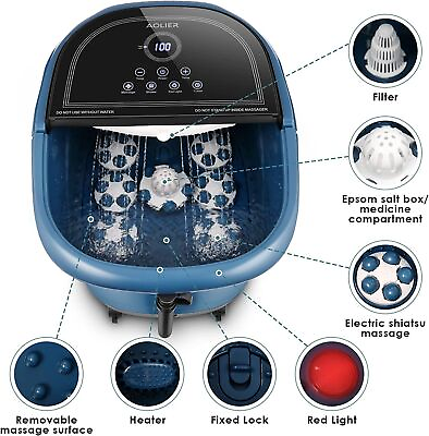 Foot Spa Bath Massager with Heat and Jets Feet Soak Tub Adjustable Timer $51.99