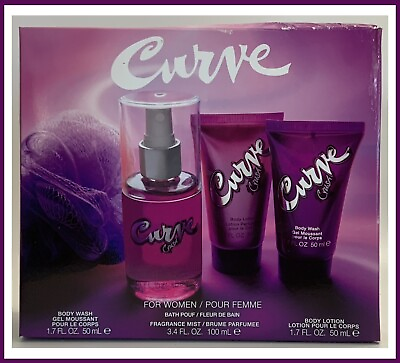 #ad #ad Curve Crush For Women Gift Set W Perfume Lotion Body Wash Bath Pouf NIB J33 $29.99