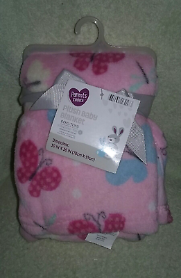 #ad NWT Parents Choice Pink Butterfly Butterflies Plush Baby Girl Blanket $35.00