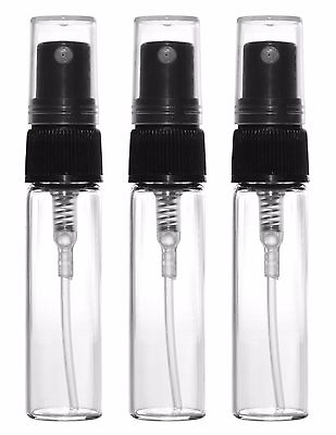 Travel Perfume Atomizer Empty Refillable Glass Bottle Black Sprayer 4ml 1 8 oz $9.98