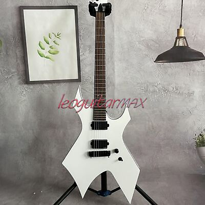 #ad BC Style White Spider Shape Electric Guitar Solid Body Black Hardware HH Pickups $288.04