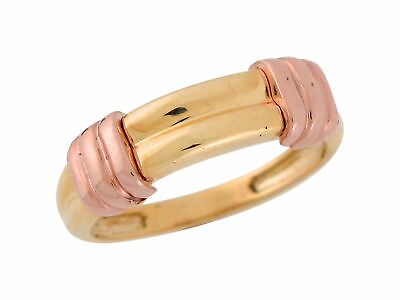#ad 10k or 14k Two Toned Rose and Two Tone Gold Simple Elegant Ladies Band Ring $279.99