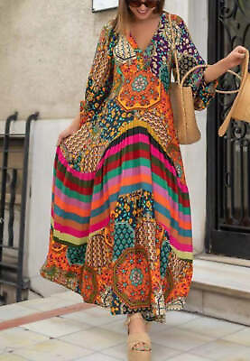 #ad Multicolor Printed Bohemian Maxi Dress $32.99