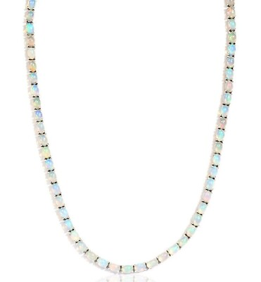 #ad Oval 5X3MM Opal Tennis Necklace Anniversary Gifts Women Chain Necklace $303.99