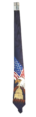 #ad Steven Harris Majestic Bald American Eagle USA Flag Capitol Building Tie Handmad $8.99
