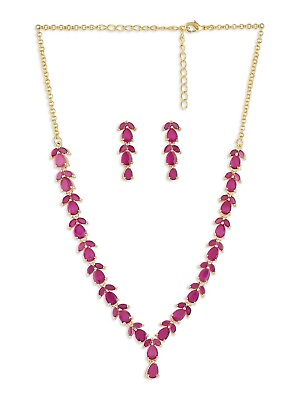 #ad Delicate Ruby Necklace Set For Women ZPFK6110 AU $99.24