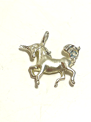 #ad Sterling Silver 925 UNICORN Horse Pendant $16.99