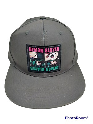 #ad Demon Slayer Adjustable snapback Hat Culture Fly Gray Adults Anime Ball Cap $16.21