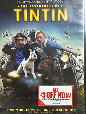 #ad THE ADVENTURES OF TINTIN DVD Sealed Steven Spielbert amp; Peter Jackson w Features $10.00