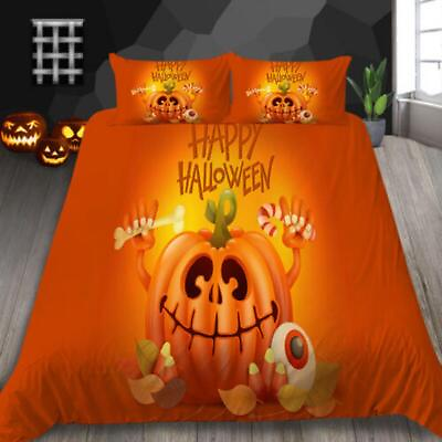 #ad Cartoon Pumpkin Happy Halloween Quilt Duvet Cover Set Home Textiles $67.99