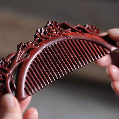 #ad Red Sandalwood Carved Comb Hair Massage Anti Static Comb Valentine Wedding Gift $27.88