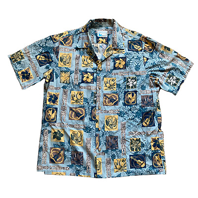 #ad Vintage Pride Of Hawaii Tiki Polynesian Floral Rockabilly Shirt Mens Size Large $299.99