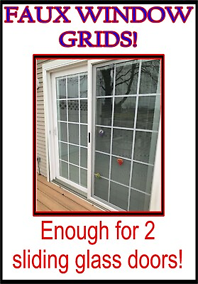 #ad Faux Sliding Glass Door grids white replacement grills sliding muttons lines $17.99