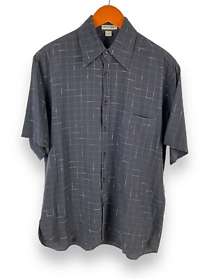 #ad VINTAGE ARMANI Men#x27;s Short Sleeve Italian Designer Button Up Shirt Size 15.5 39 $42.00