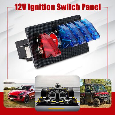 #ad 12V Ignition Switch Panel for Racing Car Marine Toggle Switches 6 in 1 w Relay $34.03